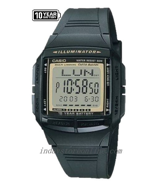 Casio Digital Unisex Watch DB-36-9A DATA BANK 10-year battery life
