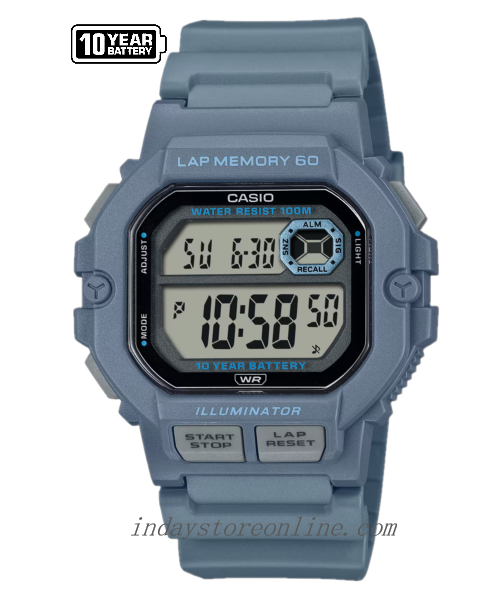 Casio Digital Men's Watch WS-1400H-2A Resin Band Resin Glass Battery Life 10-Years