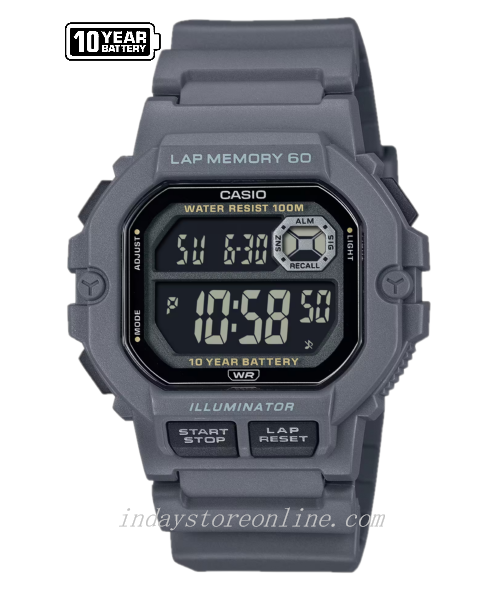 Casio Digital Men's Watch WS-1400H-8B Resin Band Resin Glass Battery Life 10-Years