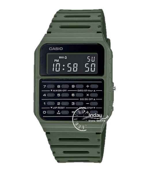 Casio Digital Unisex Watch CA-53WF-3B Calculator Digital Green Color Resin Band Resin Glass Battery Life 5-Years