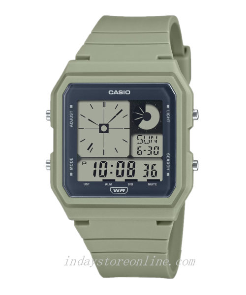 Casio Digital Unisex Watch LF-20W-3A Green Color Resin Strap
