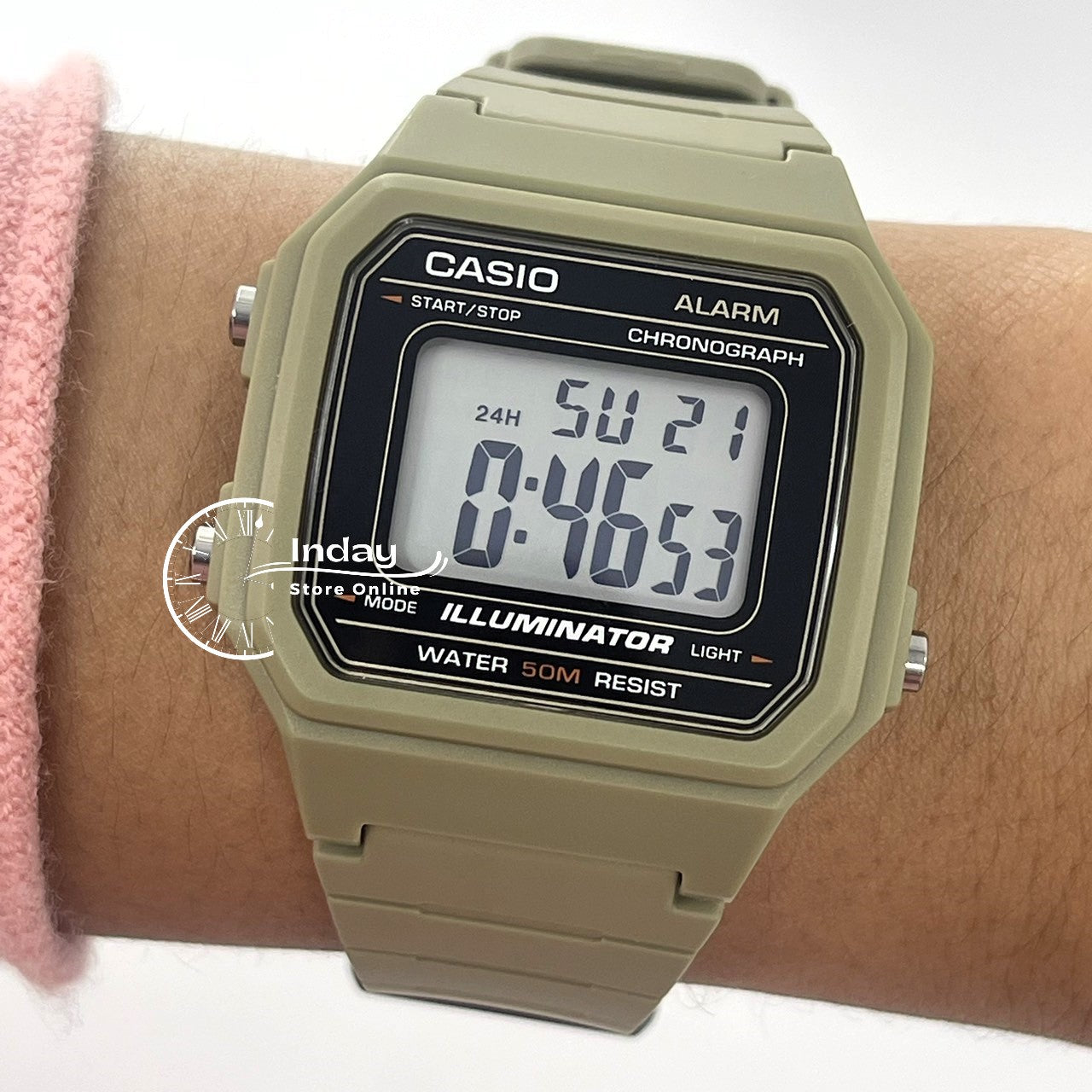 Casio Digital Unisex Watch W-217H-5A Digital Resin Band Resin Glass