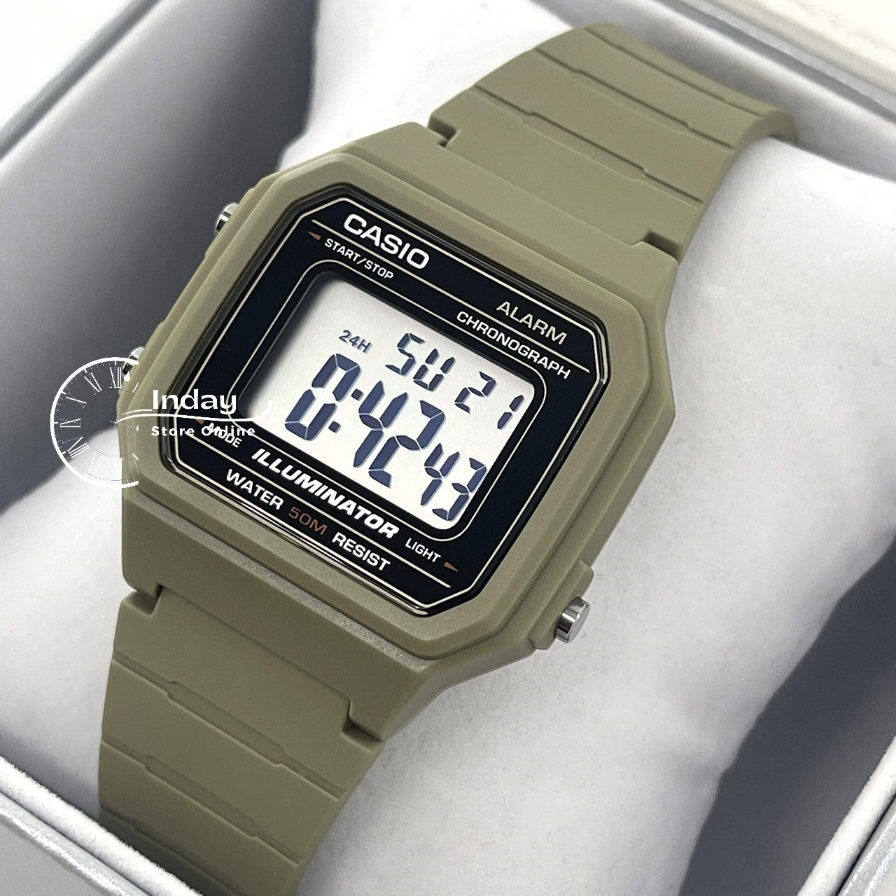 Casio Digital Unisex Watch W-217H-5A Digital Resin Band Resin Glass