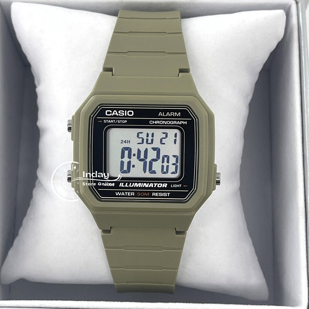 Casio Digital Unisex Watch W-217H-5A Digital Resin Band Resin Glass