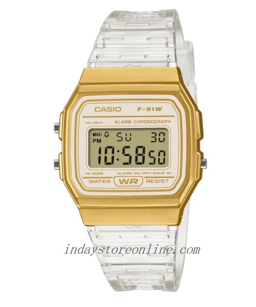 Casio Digital Watch F-91WS-7A2 Resin Glass Resin Translucent Band Battery Life: 7 Years