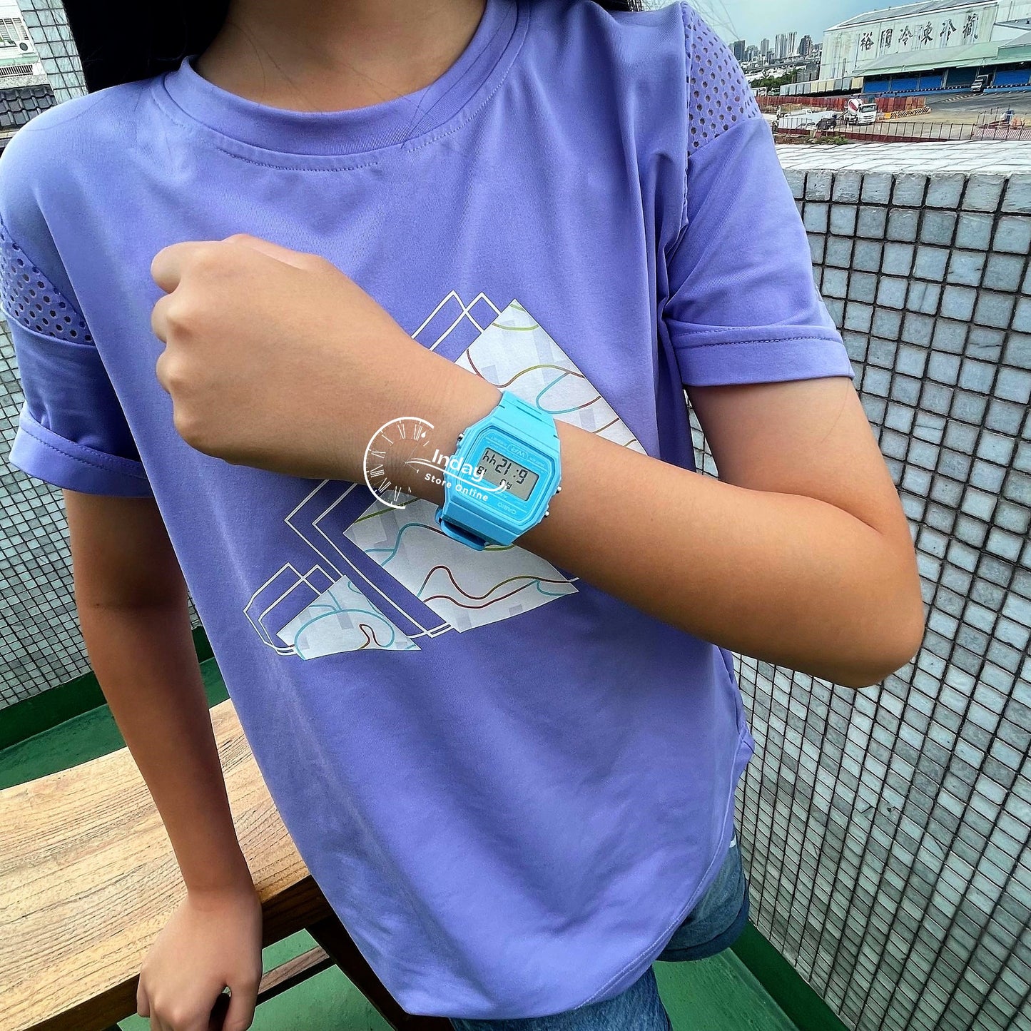 Casio Digital Women's Watch F-91WC-2A Digital Resin Blue Color Resin Glass Battery Life: 7 Years