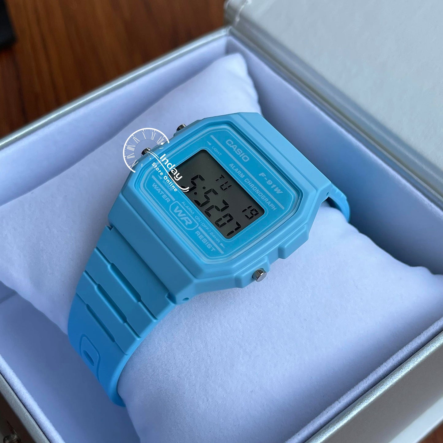 Casio Digital Women's Watch F-91WC-2A Digital Resin Blue Color Resin Glass Battery Life: 7 Years