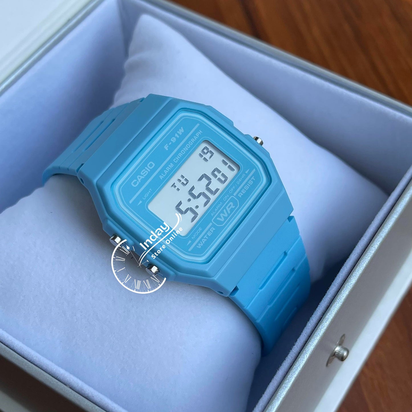 Casio Digital Women's Watch F-91WC-2A Digital Resin Blue Color Resin Glass Battery Life: 7 Years