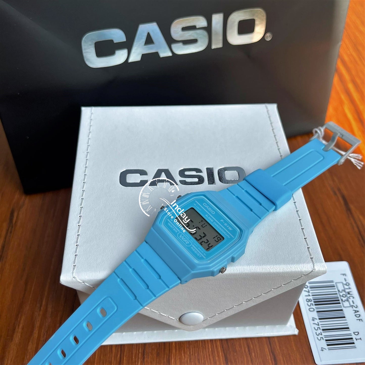 Casio Digital Women's Watch F-91WC-2A Digital Resin Blue Color Resin Glass Battery Life: 7 Years