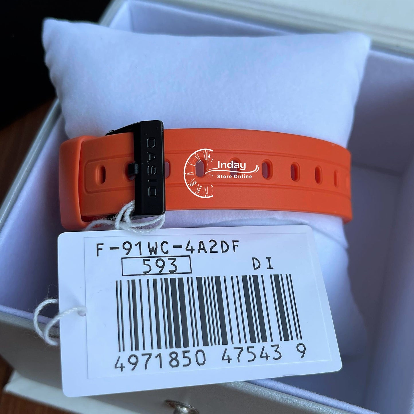 Casio Digital Women's Watch F-91WC-4A2 Digital Orange Color Resin Band Resin Glass Battery Life 7-Years