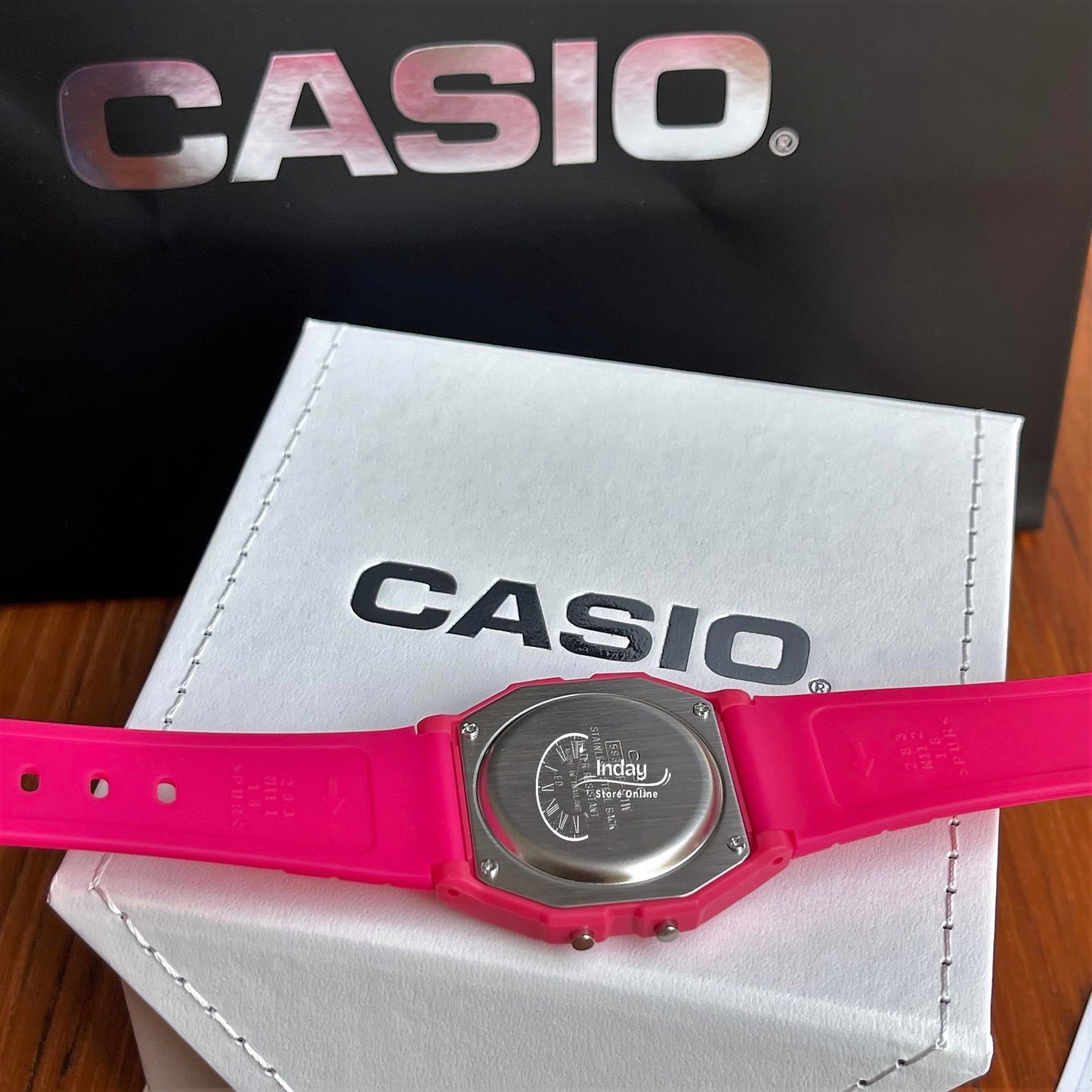 Casio Digital Women's Watch F-91WC-4A Pink Color Resin Strap Battery Life 7-Years