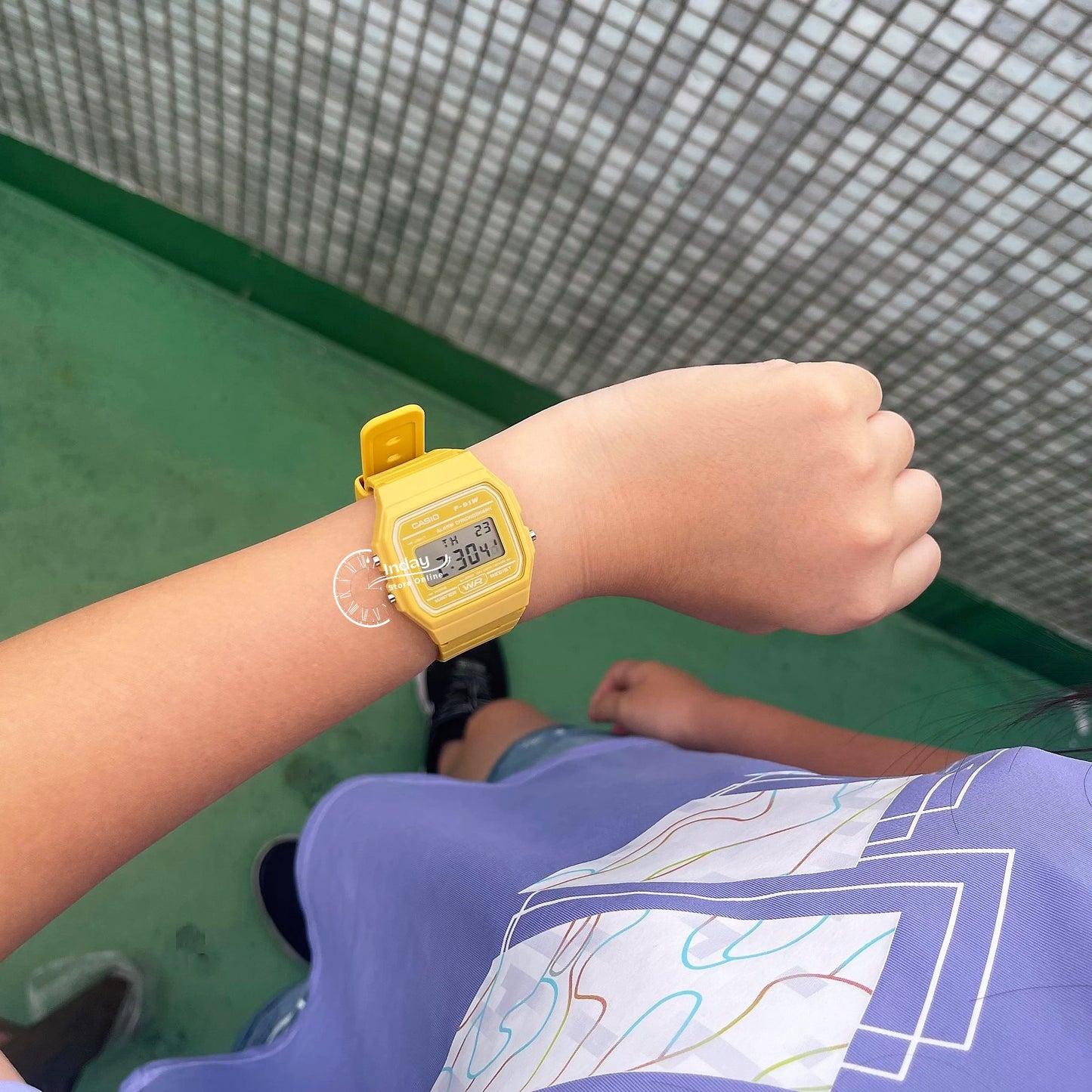 Casio Digital Women's Watch F-91WC-9A Digital Yellow Color Resin Band Resin Glass Battery Life 7-Years
