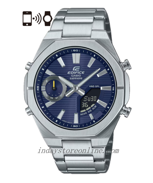 Casio Edifice Men's Watch ECB-S10D-2A Sapphire Crystal Stainless Steel Band Bluetooth