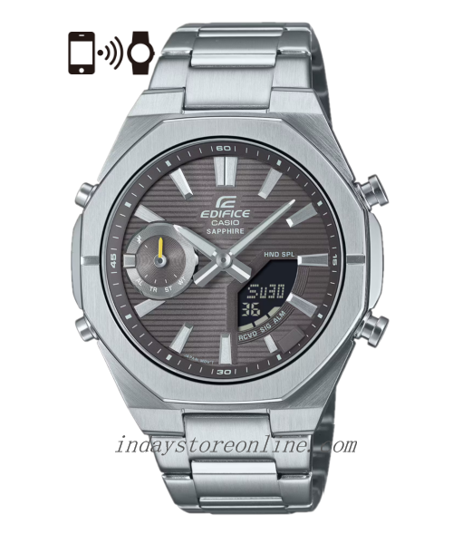Casio Edifice Men's Watch ECB-S10D-8A Sapphire Crystal Stainless Steel Band Bluetooth
