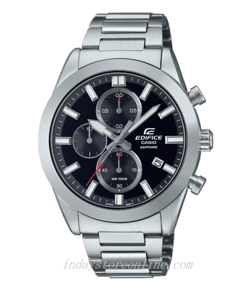 Casio Edifice Men's Watch EFB-710D-1A Standard Chronograph Stainless Steel Band Sapphire Crystal