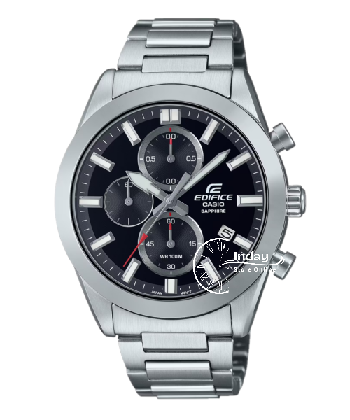 Casio Edifice Men's Watch EFB-710D-1A Standard Chronograph Stainless Steel Band Sapphire Crystal