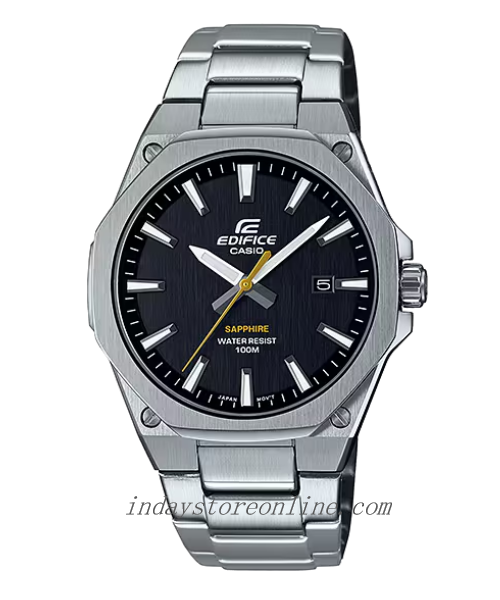 Casio Edifice Men's Watch EFR-S108D-1A 3-Hand Analog Stainless Steel Band Sapphire Crystal