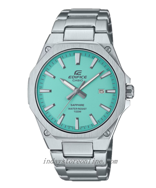 Casio Edifice Men's Watch EFR-S108D-2B 3-Hand Analog Stainless Steel Band Sapphire Crystal