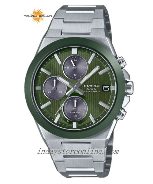 Casio Edifice Men's Watch EFS-S650D-3A Chronograph Stainless Steel Band Tough Solar