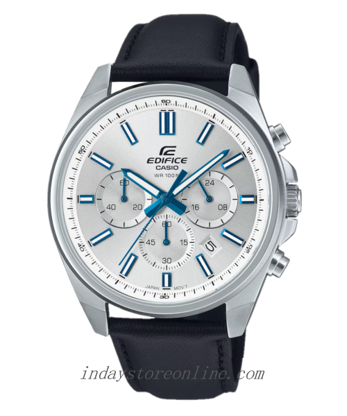 Casio Edifice Men's Watch EFV-650L-7A Mineral Glass Standard Chronograph Genuine Leather Band