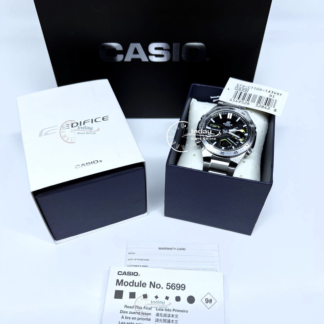 Casio Edifice Men's Watch EFV-C110D-1A3 Analog-Digital Mineral Glass Battery Life: 10 years