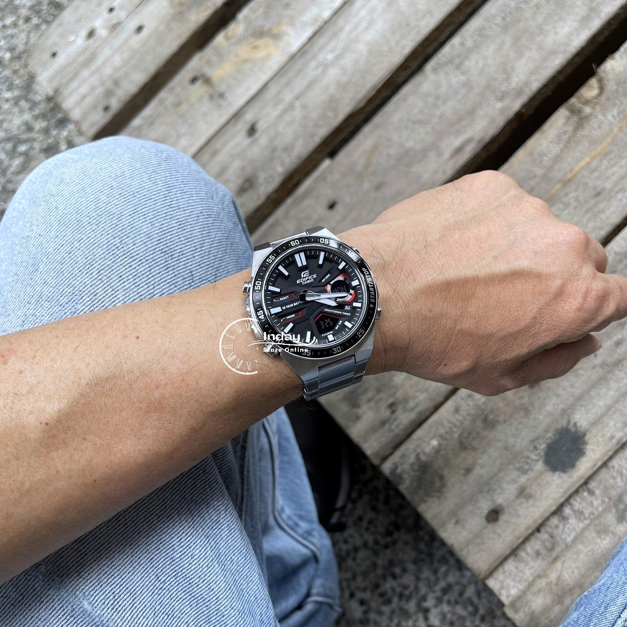Casio Edifice Men's Watch EFV-C110D-1A4 Analog-Digital Mineral Glass Battery Life: 10 years