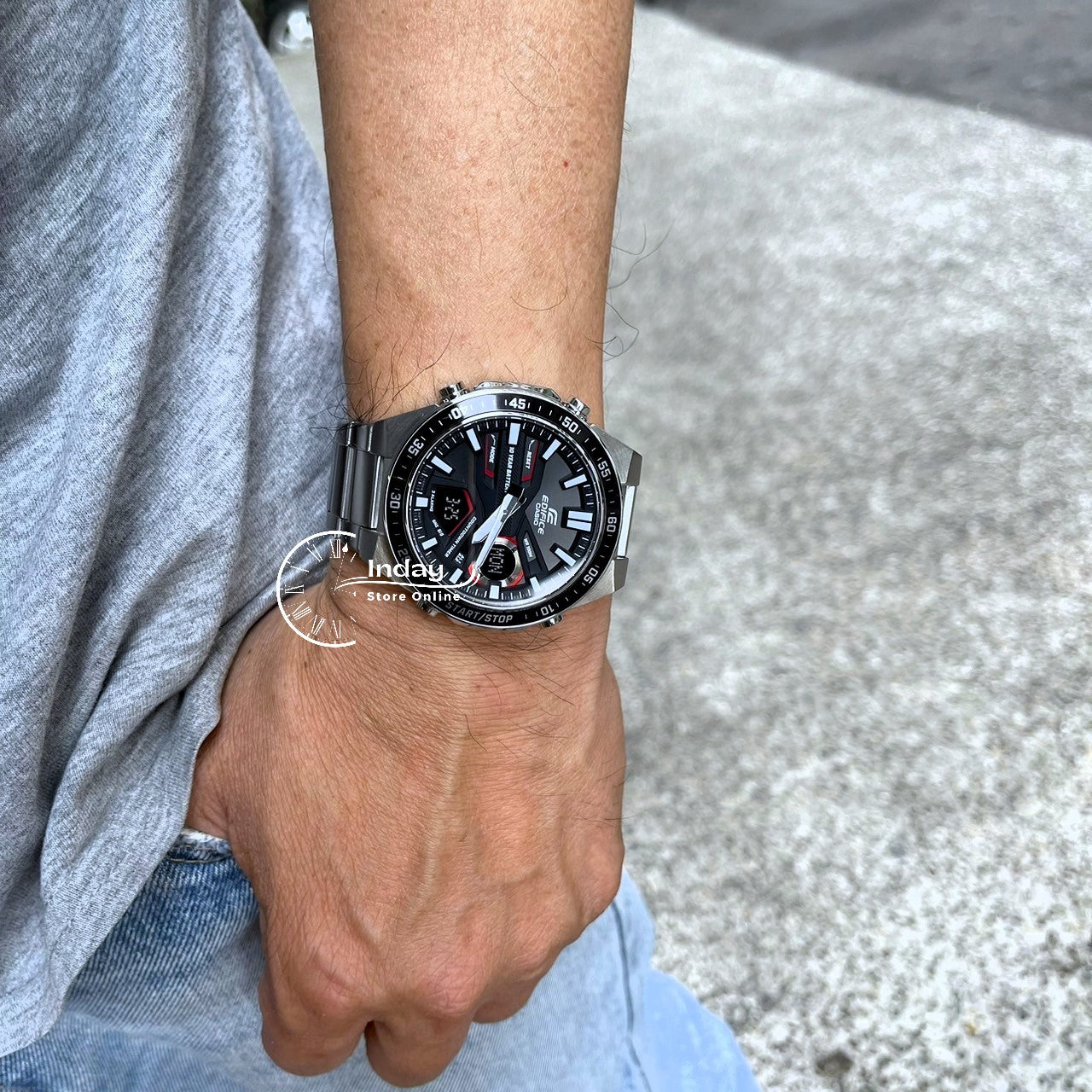 Casio Edifice Men's Watch EFV-C110D-1A4 Analog-Digital Mineral Glass Battery Life: 10 years