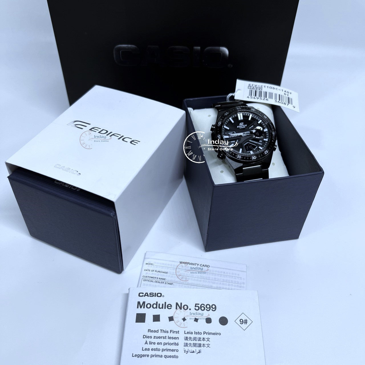 Casio Edifice Men's Watch EFV-C110DC-1A Analog-Digital Mineral Glass Battery Life: 10 years