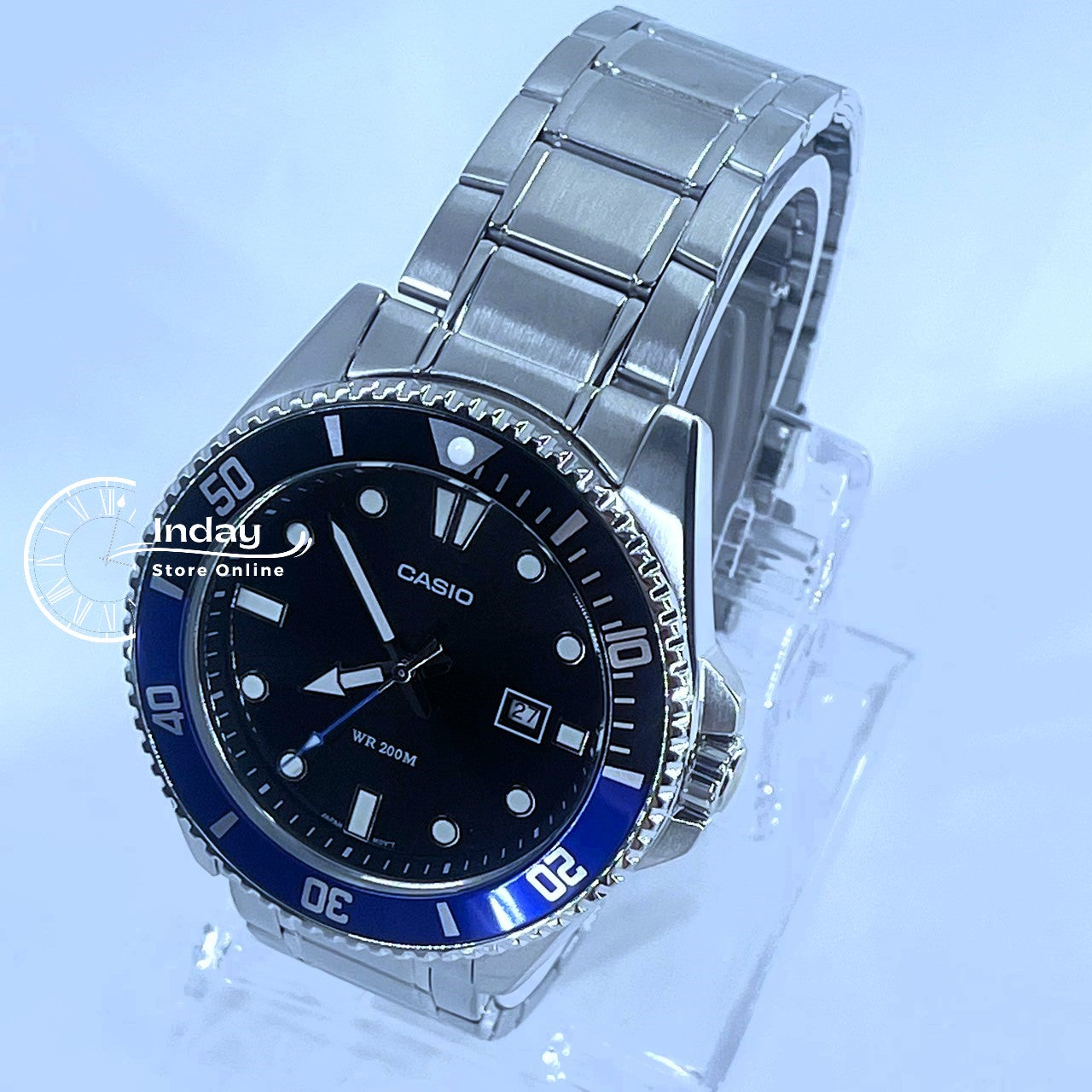 Casio Men's Watch MDV-107D-1A2 Stainless Steel Band Mineral Glass