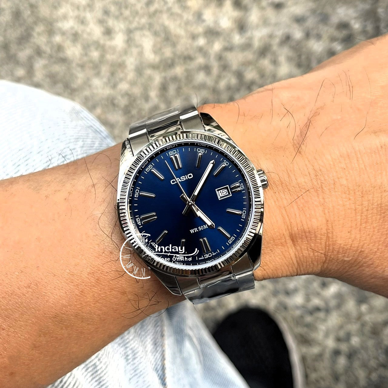 Casio Fashion Men's Watch MTP-1302PD-2A Stainless Steel Band Mineral Glass