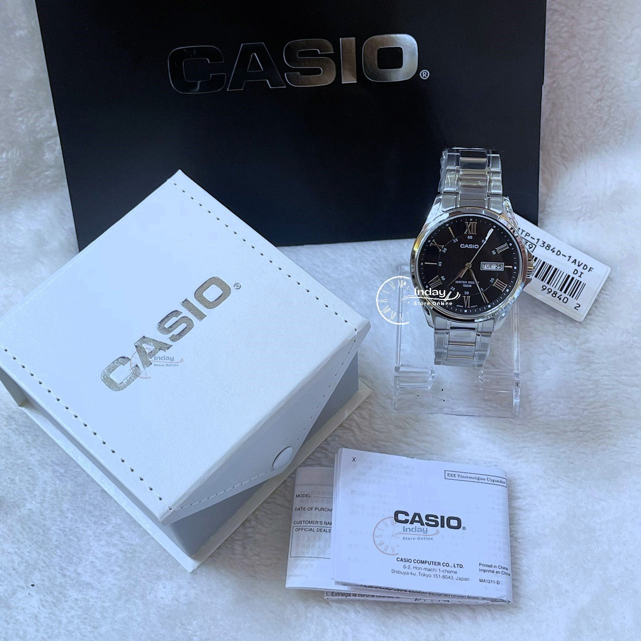 Casio Fashion Men's Watch MTP-1384D-1A Stainless Steel Band Mineral Glass
