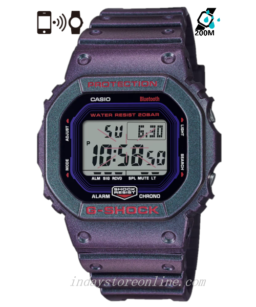 Casio G-Shock Men's Watch DW-B5600AH-6 Digital 5600 Series New Arrival Mobile link (Wireless linking using Bluetooth®)