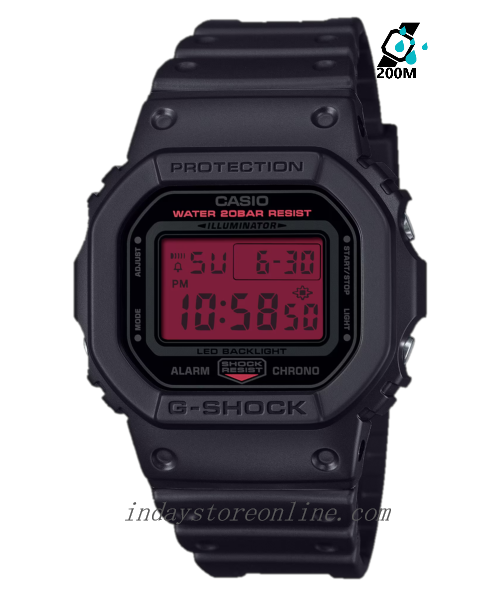 Casio G-Shock Men's Watch DW-5600BBR-1 Mineral Glass Shock Resistant Battery Life: 5 years