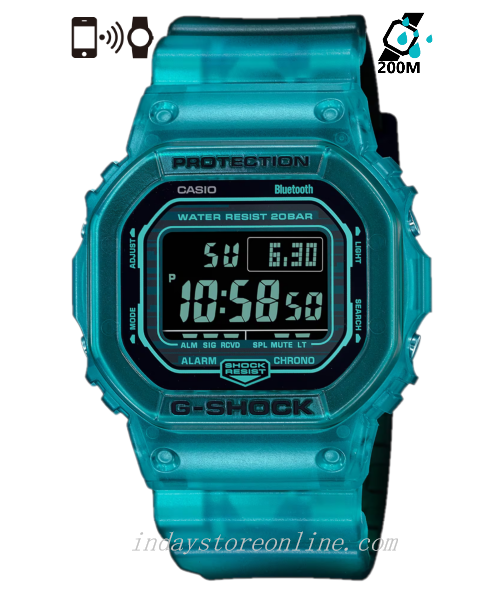 Casio G-Shock Men's Watch DW-B5600G-2 Digital 5600 Series Transparent Color Mobile link (Wireless linking using Bluetooth®)