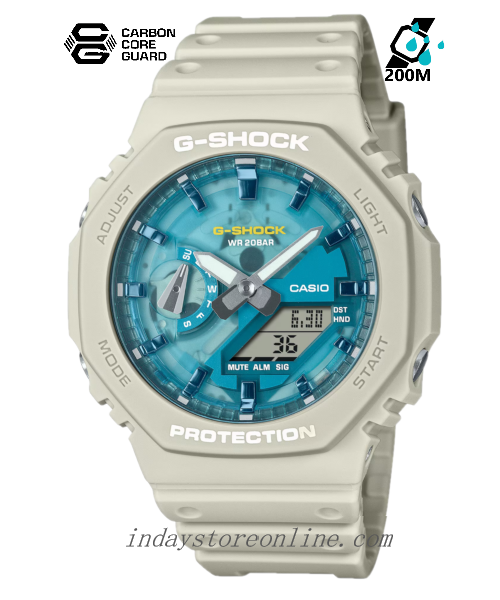 Casio G-Shock Men's Watch GA-2100AS-5A Mineral Glass Shock Resistant Carbon Core Guard Structure