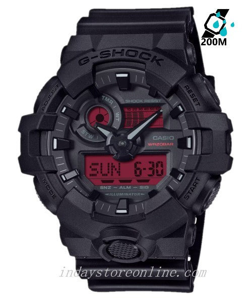 Casio G-Shock Men's Watch GA-700BBR-1A Resin Band Mineral Glass Shock Resistant Battery Life: 5 years