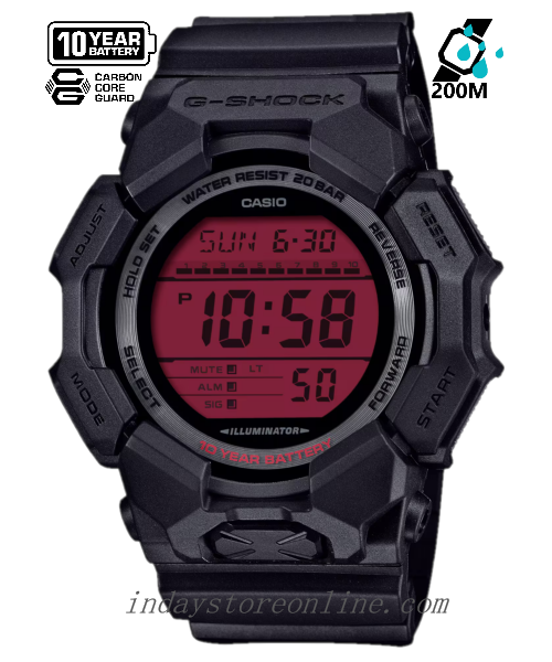 Casio G-Shock Men's Watch GD-010BBR-1 Shock Resistant Carbon Core Guard Structure Battery Life: 10 years