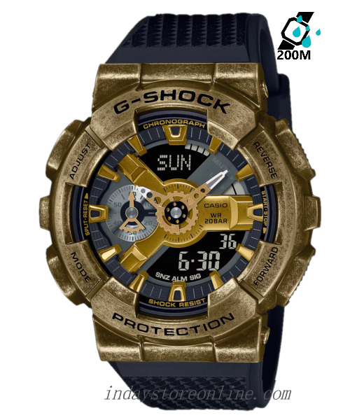 Casio G Shock Men s Watch GM 110VG 1A9 Analog DIigital 110 Series 2023 New Release Finished with Aged IP in Gold