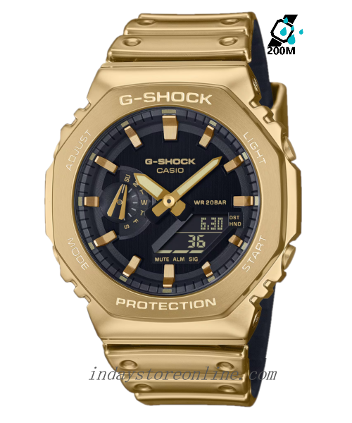 Casio G-Shock G-Steel Men's Watch GM-2100YMG-9A Mineral Glass Shock Resistant Stainless Steel Band