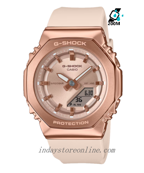 Casio G-Shock Women's Watch GM-S2110PG-4A Resin Band Mineral Glass Shock Resistant