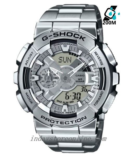 Casio G-Steel G-Shock Men's Watch GM-110D-8A Mineral Glass Stainless Steel Band Shock Resistant Magnetic Resistant