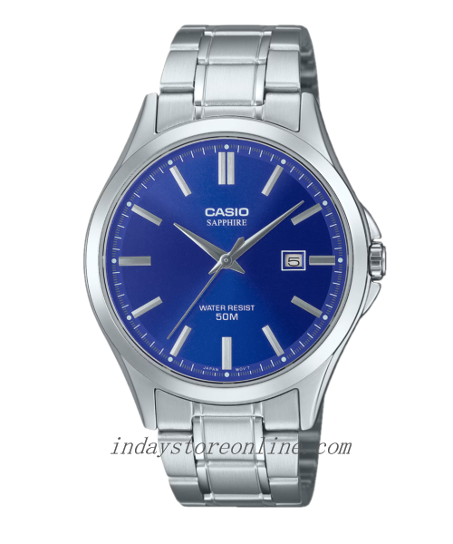 Casio Men's Sapphire Glass Watch MTS-115D-2A1 Stainless Steel Band Battery Life: 3 Years