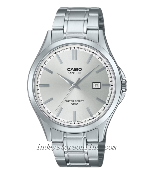 Casio Men's Sapphire Glass Watch MTS-115D-7A Stainless Steel Band Battery Life: 3 Years