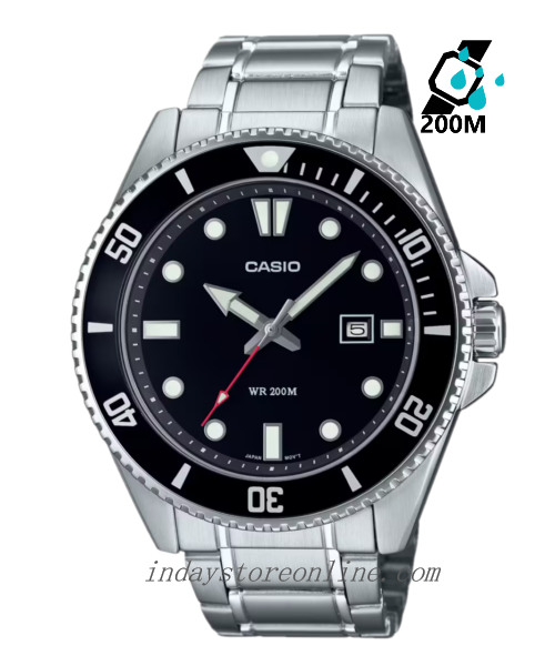 Casio Men's Watch MDV-107D-1A1 Stainless Steel Band Mineral Glass