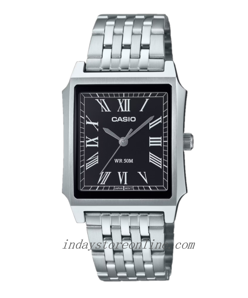 Casio Men's Watch MTP-B190D-1B Mineral Glass Classic Design Stainless Steel Band