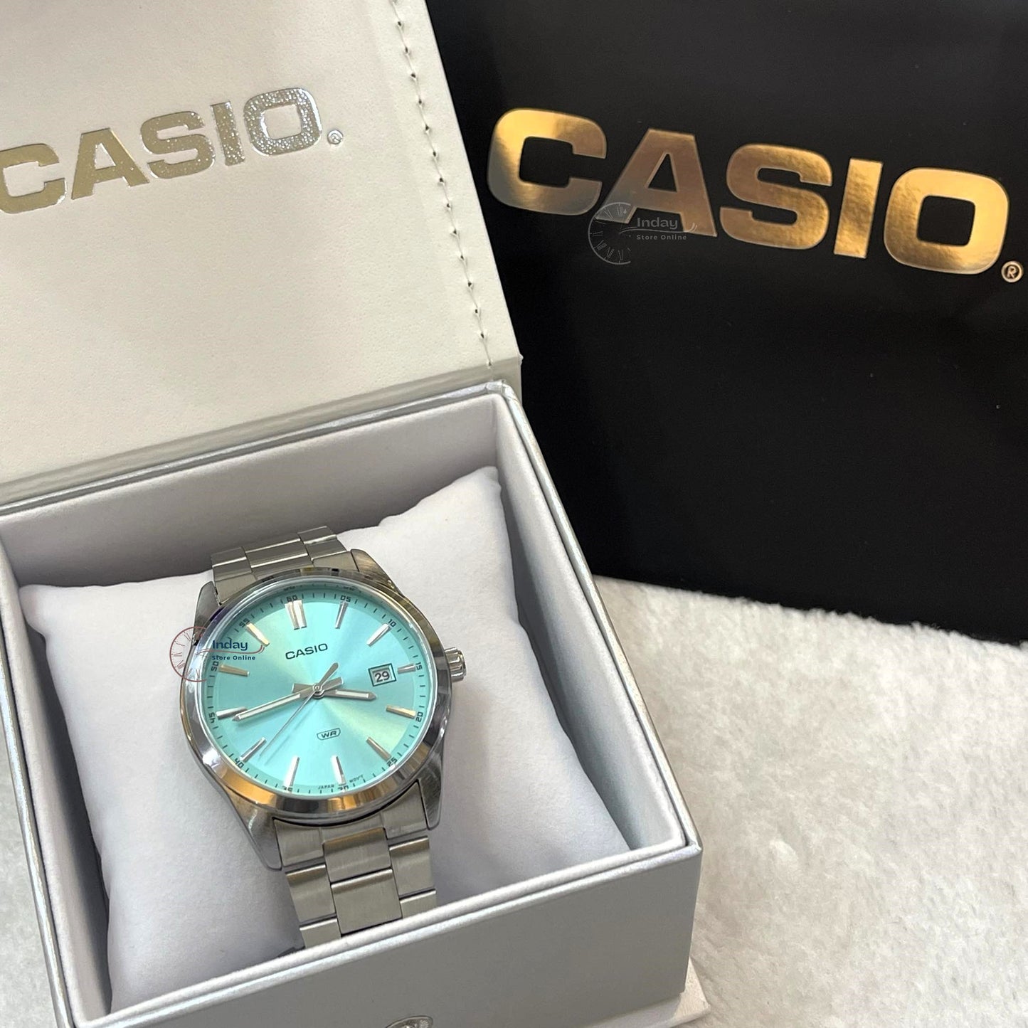 Casio Men's Watch MTP-VD03D-2A3 Stainless Steel Band Triple-fold Clasp Mineral Glass