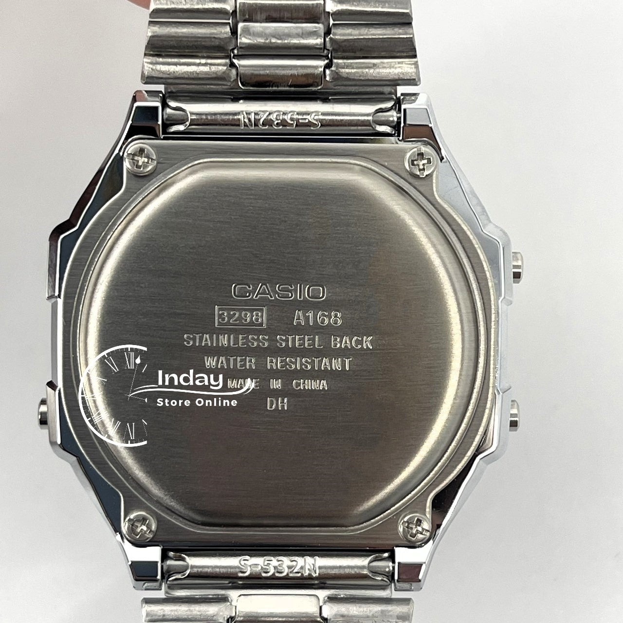 Casio Vintage Unisex Watch A168WA-1 Silver Plated Stainless Steel Self-adjustable Band