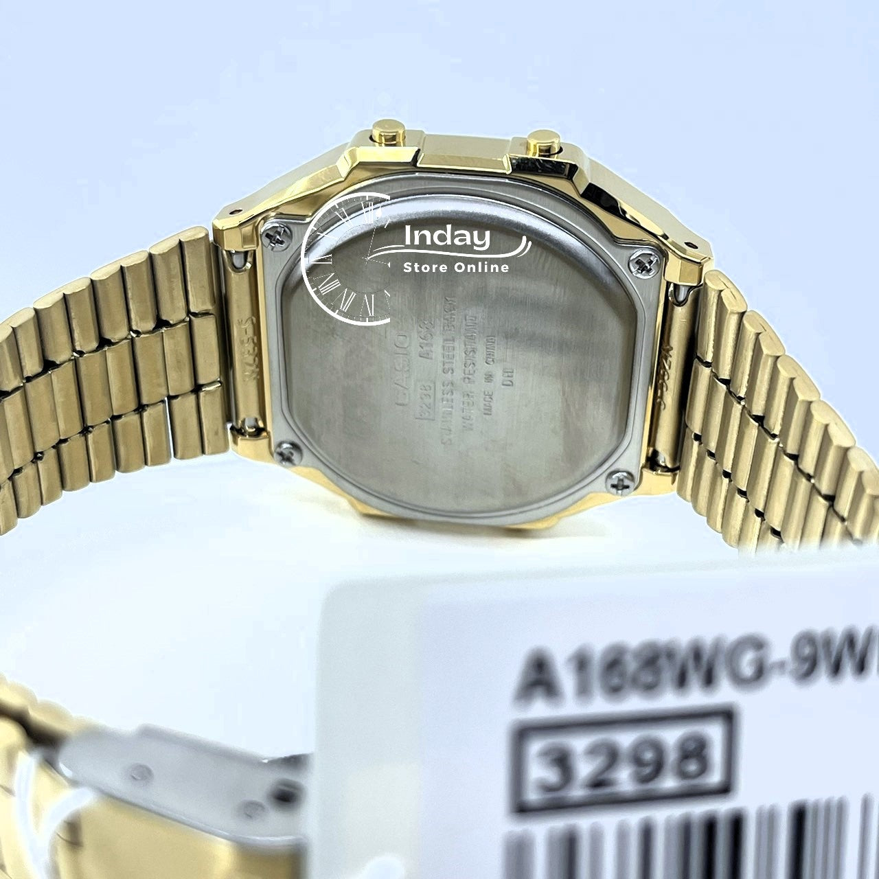 Casio Vintage Unisex Watch A168WG-9W Gold Plated Stainless Steel Self-adjustable Band