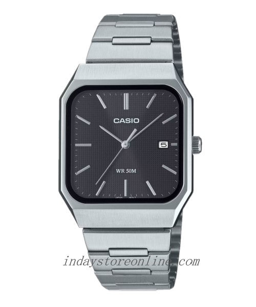 Casio Vintage Unisex Watch MTP-B185D-1A Mineral Glass Classic Design Stainless Steel Adjustable Band