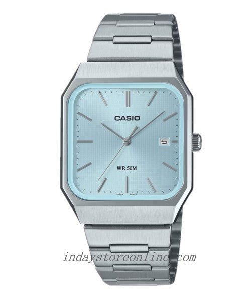Casio Vintage Unisex Watch MTP-B185D-2A2 Mineral Glass Classic Design Stainless Steel Adjustable Band